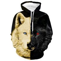 Wolf print3d mens Hoodie pattern animal pattern womens Sweatshirt casual essential Pullover Jacket overlapped clothing 6 XL