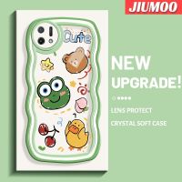 เคส JIUMOO สำหรับ OPPO A16K เคส A16E ลายการ์ตูนสัตว์สีสันสดใสน่ารักสีครีมคลื่นขอบเคสมือถือกันกระแทกแบบใสนิ่มเคสโปร่งใสลายกล้องถ่ายรูปสุดสร้างสรรค์ปลอกป้องกันอย่างเรียบง่าย