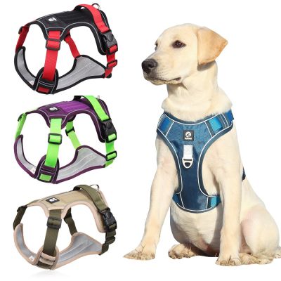 Big Dog Vest Harness No Pull For Medium Large Dogs Reflective Adjustable Outdoor Walking Pet Labrador Golden Retriever Supplies Collars