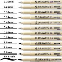 12Pcs Drawing Art Pens 0.1mm Black Micro Fineliner Drawing Manga Pen Brush Art Markers Waterproof Sketching Pen StationeryHighlighters  Markers