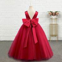 【CW】 Wedding Bridesmaid Dresses for 5 14 Yrs Backless Gown Teen Pageant