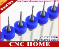 【hot】☒❈✈ 10pcs/lot 3.175x0.8x5MM Down-Cut PCB Needle Bits Set Carbide Milling Cutter for Print Circuit Board