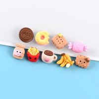 Resin Kawaii Biscuits Donut Charms Accessories Filler Decoration for Fluffy Crunchy Food