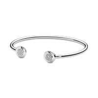 925 Sterling Silver Charm Bangle With Logo, Suitable For Pandora Bracelet Diy High Quality Woman Collocation