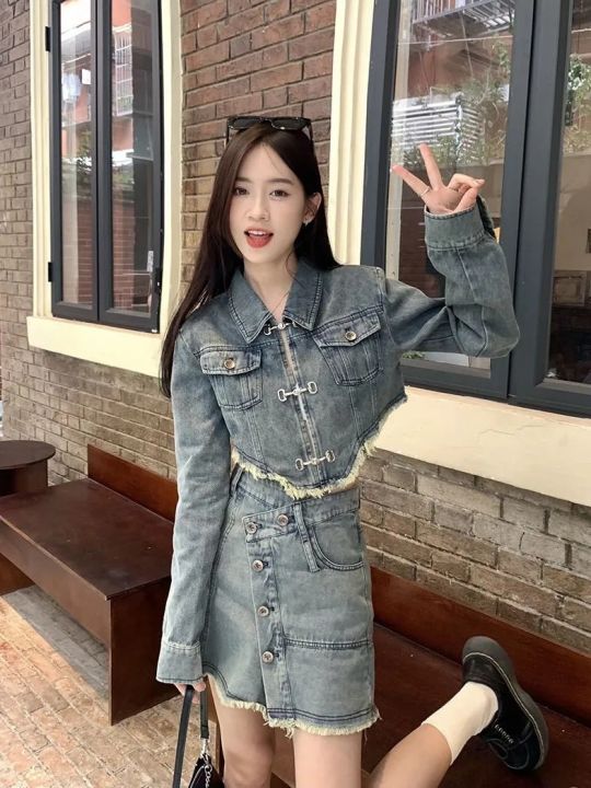 y2k-clothes-goth-denim-vintage-skirt-suits-high-waisted-casual-fashion-two-piece-sets-women-streetwear-hip-hop-cargo-coat-suits