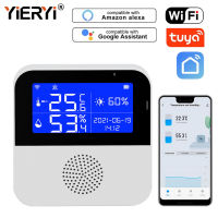 Tuya WiFi Hygrometer Detector อุณหภูมิความชื้น Sensor Hygrometer Detector Thermo Meter Smart Home Indoor Temp Alarm LED Display