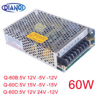 DIANQI Quad เอาต์พุต Switching Power Supply 60W 5V 12V -5V -12V 24V Power Suply Q-60 Ac Dc Converter