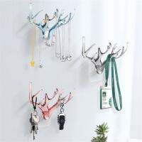 [HOT GELLXKOWOIGHIO 527] 4Pcs Vintage Cast Deer Antlers Wall Hooks Finish ไม้แขวนเสื้อ Rack Self Adhesive Hooks Strong Stick On Hooks Max