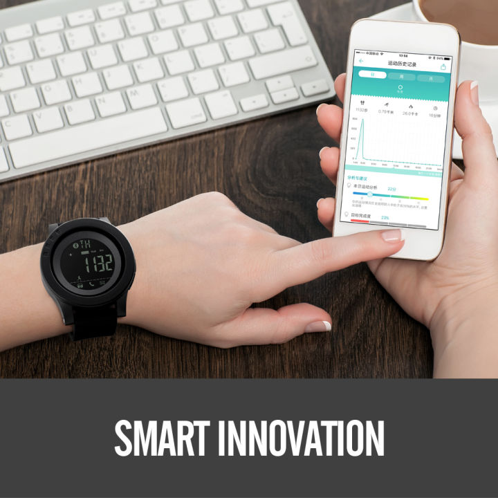 skmei-นาฬิกา-bluetooth-จัดส่งในไทย-ของแท้-100-พร้อมกล่องใบรับประกันครบเซ็ท-smart-wathc-นับก้าวเดิน-วัดแคลอรี่-ได้จริง-รุ่น-1255-black