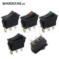 KCD3 3Pin Black Rocker Switch ON-OFF 16A 250VAC with Dot LED Red Blue Green Yellow Motor Car Auto Switch 13.5x31mm