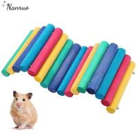 NANRUO Gerbil Chinchilla แขวนรุ้ง Hideout บ้านสีสันสดใสบันไดนกแก้วสะพานของเล่นหนูแฮมสเตอร์ไต่บันได