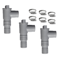 3 Pcs PVC Pool Filter Pump Adapter Sets Gray for 32mm Pipe Hose On/Off Plunger Valve Leak Proof Sealed Replacement