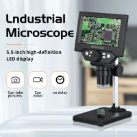 5.5-inch LCD Display Electron Microscope 10 Megapixel Industrial Microscopes Digital Electronic Maintenance Magnifying Glass 1000x Magnification 8LED Light Intensity Adjustable Photos Videos Playback Mode with Screen Saver Automatic Storage Function