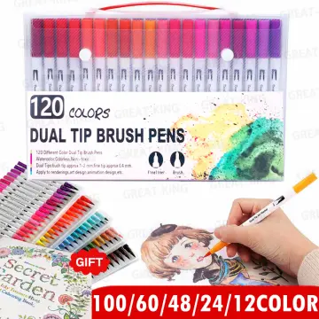 Sunacme Art Supplier Dual Brush Markers Pen, 110 Artist Coloring