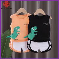 Boys clothing, childrens vest, 2 vests + pants, cartoon handsome dinosaur suit 0-7 years old