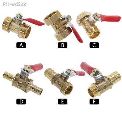 Brass Water Air Oil Gas Fuel Line Shutoff Ball Valve Pipe Fittings Pneumatic Connector Controller Handle 6-12MM Hose Barb Inline