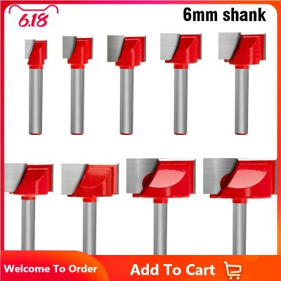 6mm Shank Cleaning Bottom Engraving Router Bit Woodworking เครื่องมือ Solid Carbide Wood Milling Cutter End Mill 10-32mm