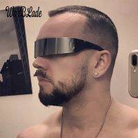 【CW】 WarBLade 2019 New Hot Ladies Mens Black Frame Wrap Sunglasses One Piece Shades Flat Top Novelty Costume Party Funny Strange
