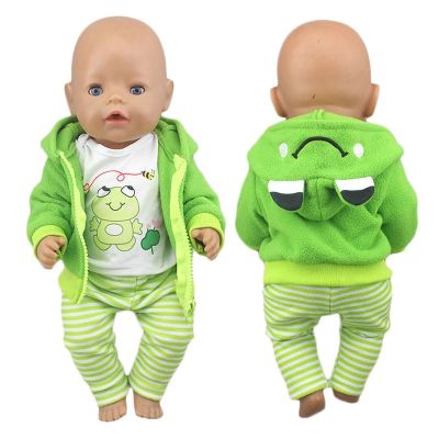 2022 New Cute frog Suits Fit For 43cm Baby Doll 17 Inch Reborn Baby Doll Clothes