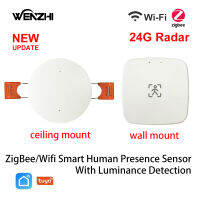 เรดาร์ ZigBee Wifi 24G MmWave เซ็นเซอร์ตรวจจับการเคลื่อนไหวการแสดงของมนุษย์ด้วยความส่องสว่าง/การตรวจจับระยะทาง5/110/220V Tuya ชีวิตอัจฉริยะบ้าน DIY