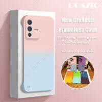 ROAZIC Gradient กล่องพลาสติกแข็งไร้กรอบสำหรับ VIVO V23 5G เคสโทรศัพท์สีสันสดใสแบบบางพิเศษฝาครอบกล้องเคสกันกระแทก