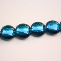 20mm Oblate Beads Teal Blue Jewellery Making Accessories Glass Handmade Jewelry Bracelets Supplies Lampwork Diy Perles Bijoux DIY accessories and othe