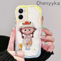 เคส Chenyyka สำหรับ Realme 10เคสลายการ์ตูนเป็ดน้อยน่ารักเด็กผู้หญิงเนื้อครีมสีสันสดใสขอบคลื่นเคสป้องกันเคสโทรศัพท์โปร่งใสนิ่มเคสซิลิโคนใส