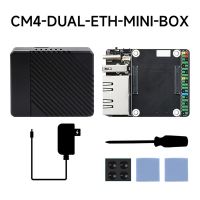 Waveshare CM4-DUAL-ETH-MINI-BOX for Raspberry Pi CM4 Small Mini Expansion Board CM4 Host + Metal Case