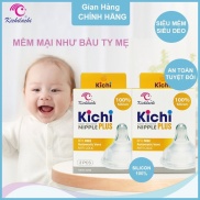 Núm Ti Kichilachi Natural, Núm Vú Silicone Cổ Rộng Cho Bé Sơ Sinh Mềm Mại