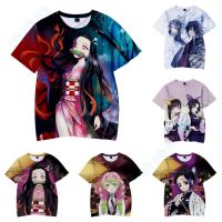 Kids Demon Slayer Kimetsu No Yaiba T-Shirt Kamado Nezuko Kochou Shinobu Cosplay Tee Tops