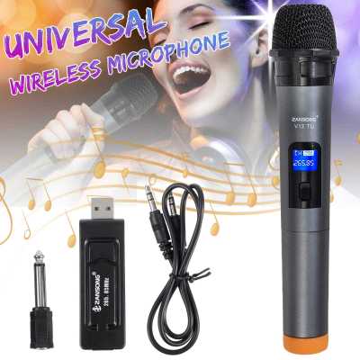 Universal UHF Wireless Professional Handheld Microphone with USB Receiver For Karaoke MIC For Church Performance Amplifier