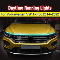 【ขายดี528】Olozkhjue 】กระถางต้นไม้1ชิ้น,ไฟ LED ยืดหยุ่นกันน้ำสำหรับ VW TROC Volkswagen T-Roc 2014-2022 LED DRL ไฟวิ่งกลางวันโคมไฟแวดล้อมตกแต่ง