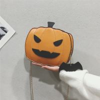 Feng Qi shopHang Qiao Women Pumpkin Handbag Halloween Candy Bag Little Devil Shoulder Messenger Bag