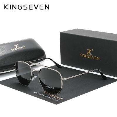 Kingeven แว่นตาวินเทจแท้สำหรับผู้ชายผู้หญิงโพลาไรซ์แว่นตากันแดดหกเหลี่ยมสแตนเลส Lunette De Soleil Femme N7748