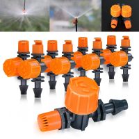 10PCS 180° 360° Adjustable Watering Sprinkler Drip Irrigation System Nozzle 1/4 Garden Greenhouse Spray 0-80L/h