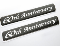 2pcs 60th Anniversary Rear Side Car Emblem Badge Decal Stickers Limited Edition