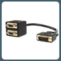 DVI ไปที่สายแยกสายข้อมูล DVI-I แบบอะนาล็อกแบบพาสซีฟไปยังสายรางช่องยูเอสบี VGA คู่ DVI-I สัญญาณสองจอภาพ VGA