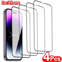 ♙✸ 4Pcs Tempered Glass For iPhone 14 13 12 11 Pro Max Anti-Burst Screen Protector For iPhone 7 8 Plus X XR XS Max Protective Glass