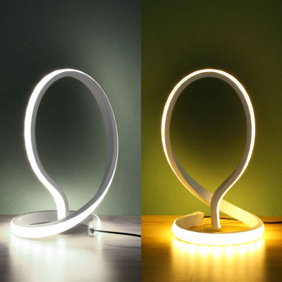LED Spiral Table Lamp USB Charge Light Touch Control Height Adjustable Bedside Night Light Modern Hallways Bedroom Lighting Deco
