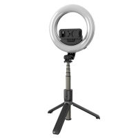 ศัพท์ Selfie Stick Video พับเก็บได้พร้อมไฟเติม LED 48ชิ้นรีโมทคอนล Live USB Beauty Tripod