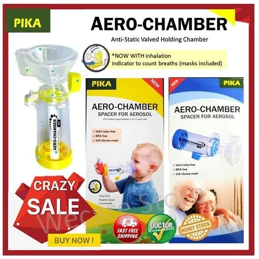 【MDA APPROVED】 AEROCHAMBER PIKA CHILDREN ADULT(With Mask) Asthma