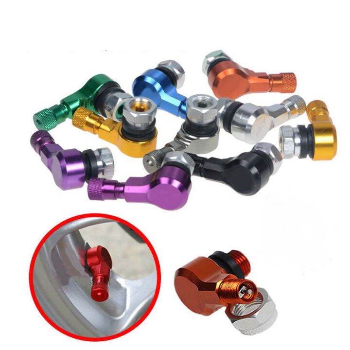 HERANNA Durable 90 Degree Angle Metal Motorcycle Gas Nozzle Tyre Valve