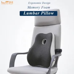 Max&Love Lumbar Support Pillow Cover Ergonomic Design Orthopedic Backrest  for Back Pain Relief Memory Foam Back Support for Office Chair Computer