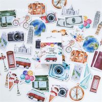 【In Stock】 HAICHUAN 46ชิ้น/เซ็ต Travel Alone Journey กาวตกแต่ง DIY ตกแต่งไดอารี่เครื่องเขียน Kawaii