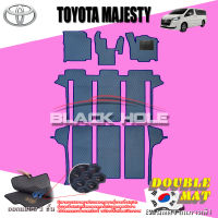 พรมรถยนต์เข้ารูป 2 ชั้น Toyota Majesty ปี 2019 - ปัจจุบัน + Rubble Pad รุ่น JTOMAD Blackhole