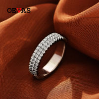 OEVAS 100 925 Sterling Silver Full High Carbon Diamond Rings For Women Sparkling Wedding Party Fine Jewelry Gift Wholesale