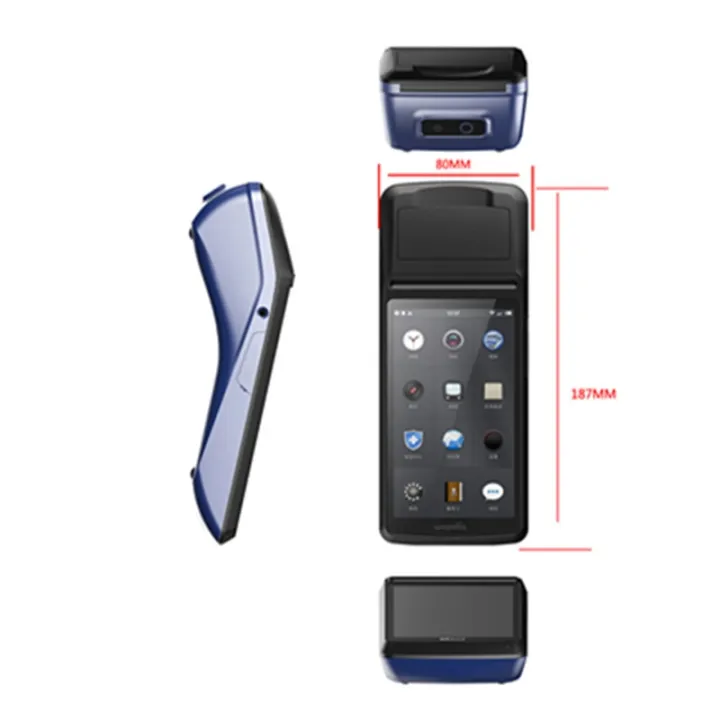 ใหม่เครื่องพิมพ์ไร้สาย-pda-wifi-bt-มือถือ-android-8-1-pos-เทอร์มินัลหน้าจอสัมผัสเครื่องสแกนบาร์โค้ดในตัวเครื่องอ่านบัตร-nfc-ios