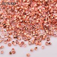 【Beauty without makeup】 JUNAO 1.2มม.Rose แก้วเล็ก Rhinestone Micro Strass Glitter คริสตัลเพชรหิน Pixie เล็บตกแต่งศิลปะ1440ชิ้น