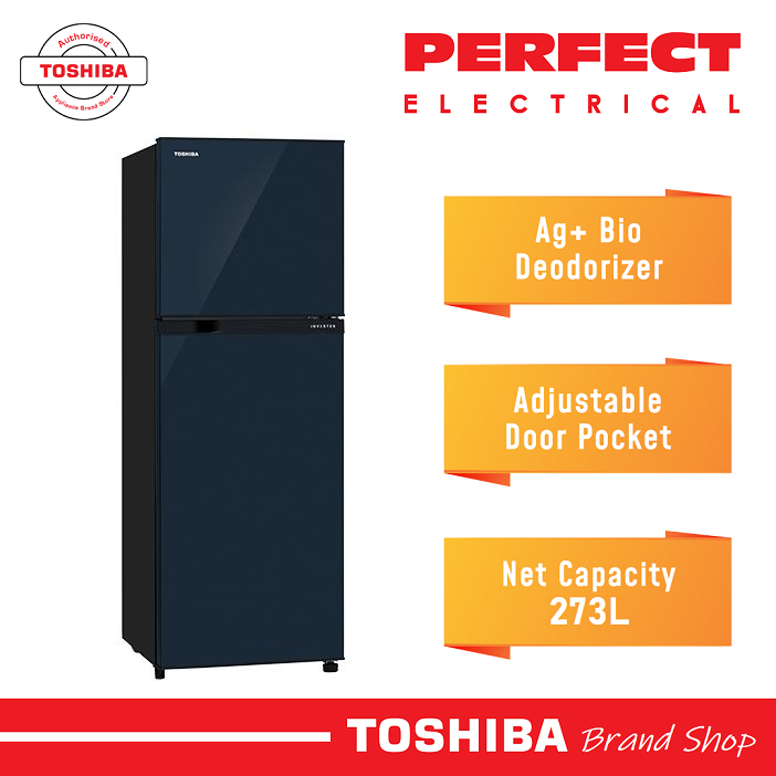 Toshiba 2 Door Inverter Refrigerator GRB31MU (UB) Twin Freezer Fridge