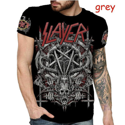 2023 Mens Latest 3D Print T-shirt Mens Casual Short Sleeve Crew Neck T-shirt Slayer Hip-hop Funny Unisex Skull T-shirt 100-7XL
